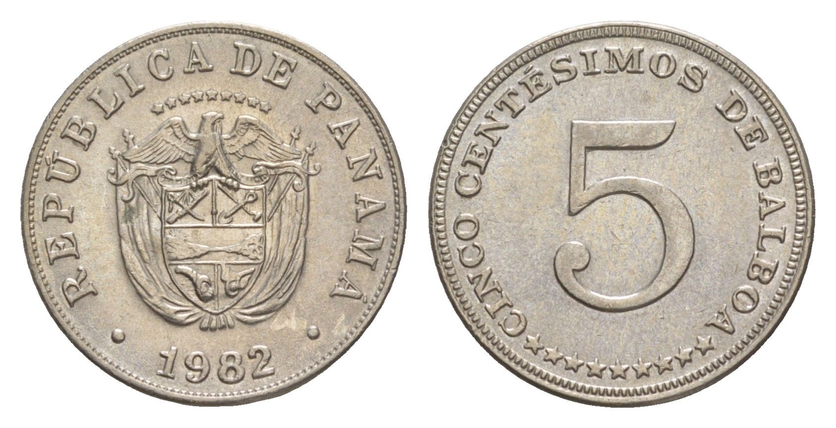 Панама 5 сентесимо 1982 KM 23.2 медно-никель UNC 4643-1255