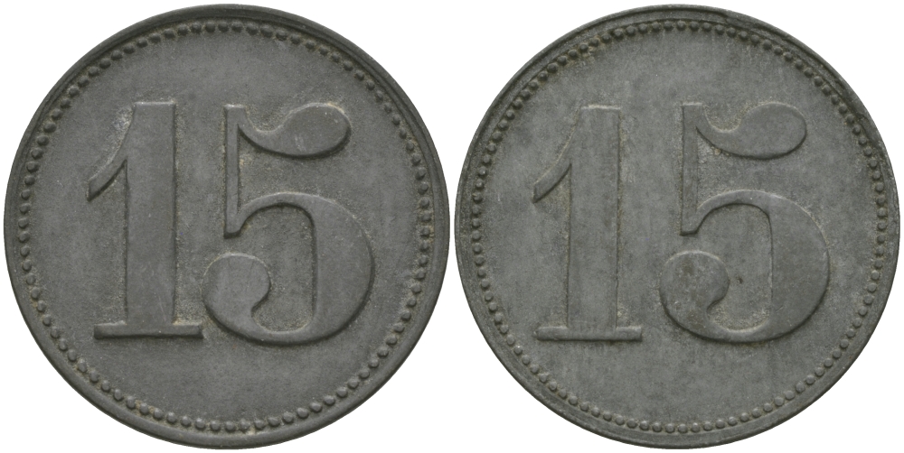 ФРАНЦИЯ 15 САНТИМОВ ND ПЛАТЕЖНЫЙ ЖЕТОН НАЧАЛА XX ВЕКА, ЦИФРЫ НОМИНАЛА 12,5 ММ., ДИАМЕТР 23,5 ММ. цинк 98-1035