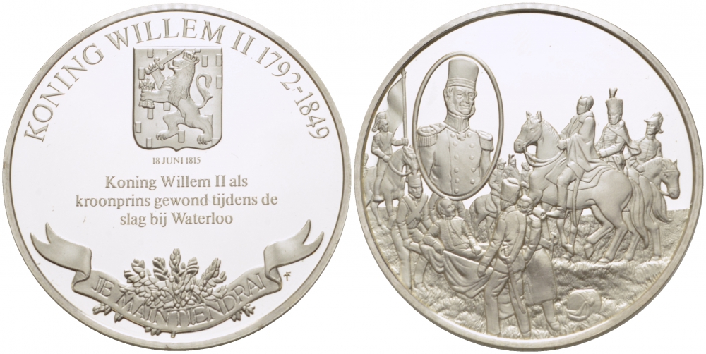 Нидерланды медаль ND серия великие правители, принц Вильгельм I Оранский (1533-1584), 36 мм, 17,5 гр  серебро  PROOF  1082-8-11