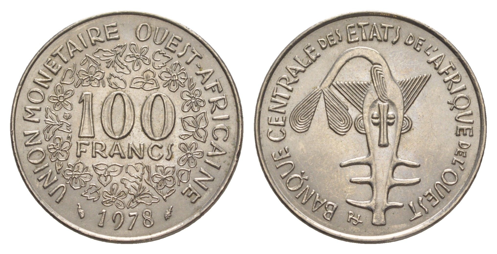 Западная Африка (BCEAO) 100 франков 1978 Центральный банк государств Западной Африки KM 4 никель UNC 4642-327
