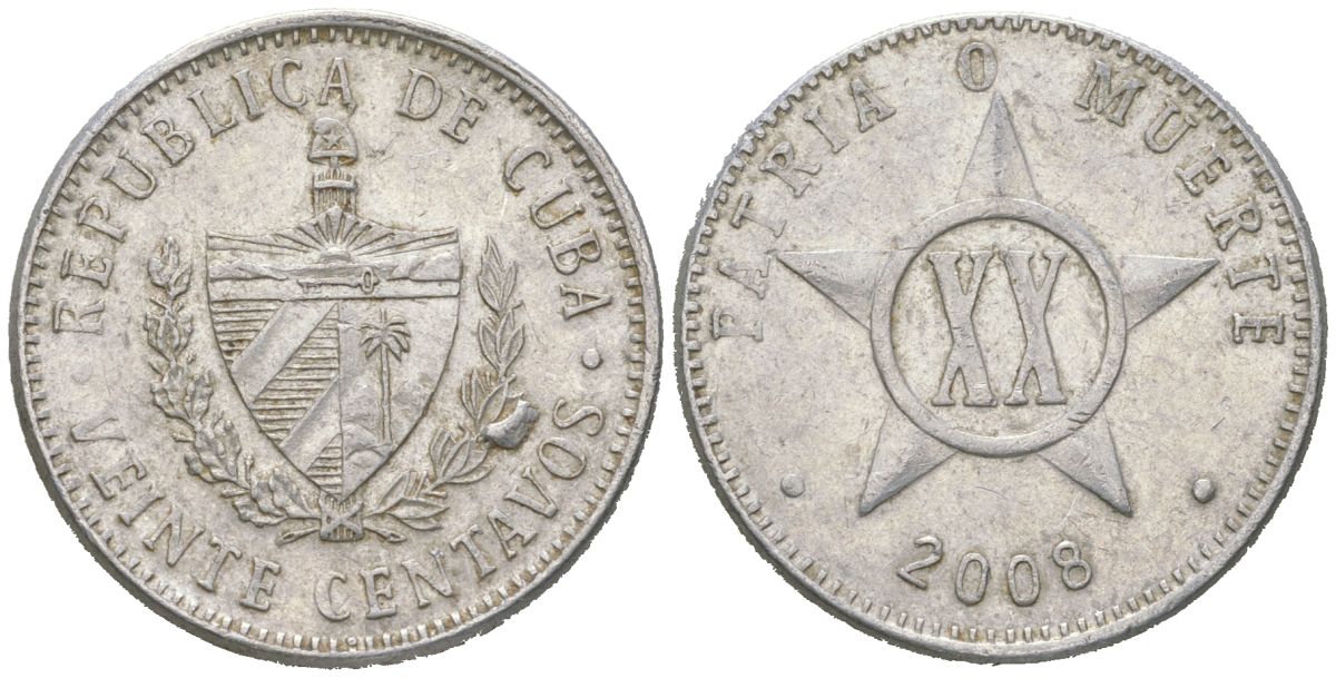 Куба 20 сентаво 2008 KM 35 алюминий 4616-923