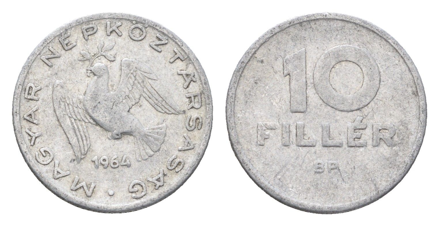 Венгрия 10 филлеров 1964 BP KM 547 алюминий 4665-761