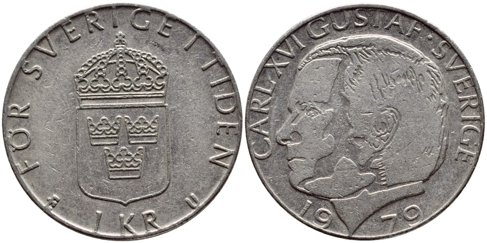 Швеция 1 крона 1979 Карл XVI Густав (1973- ) KM 852 медь плакированная медно-никелем 4397-922