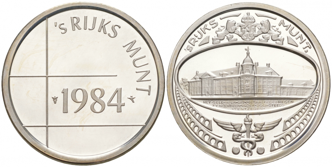 НИДЕРЛАНДЫ ЖЕТОН 1984 МОНЕТНЫЙ ДВОР серебро 02-227-36