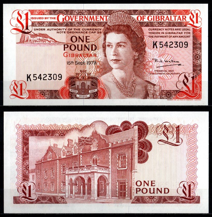 Гибралтар 1 фунт 1979 Pick 20 b бумага UNC (пресс) 8603-2-2-1