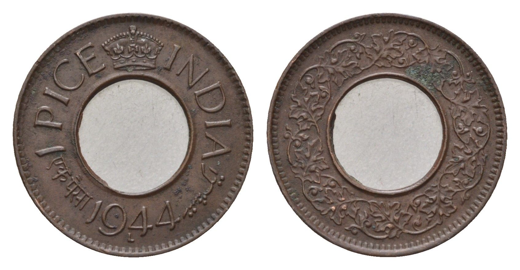Британская Индия 1 пайс 1944 Георг VI (1936-1952) KM 533 бронза 4687-1114