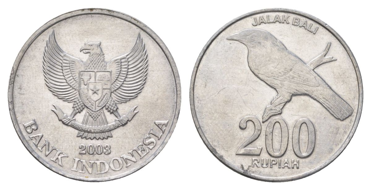 Индонезия 200 рупий 2003 KM 66 алюминий UNC 4624-1024