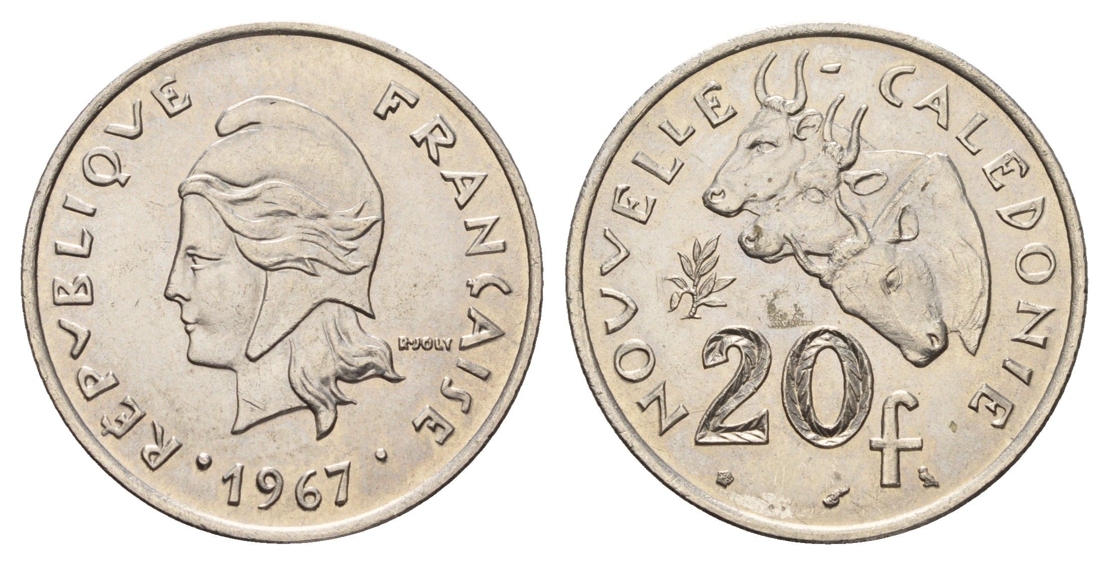 Новая Каледония 20 франков 1967 KM 6 никель UNC 179-711