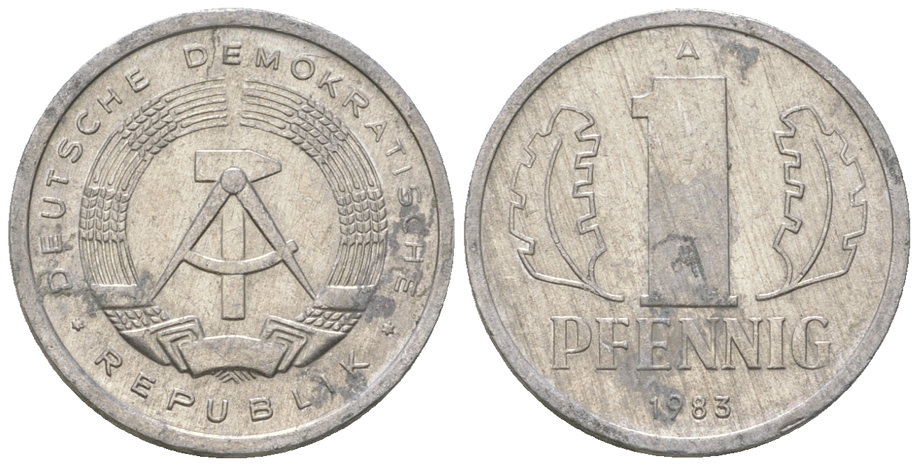 ГДР 1 пфенниг 1983 А KM 8.2 алюминий 4623-445
