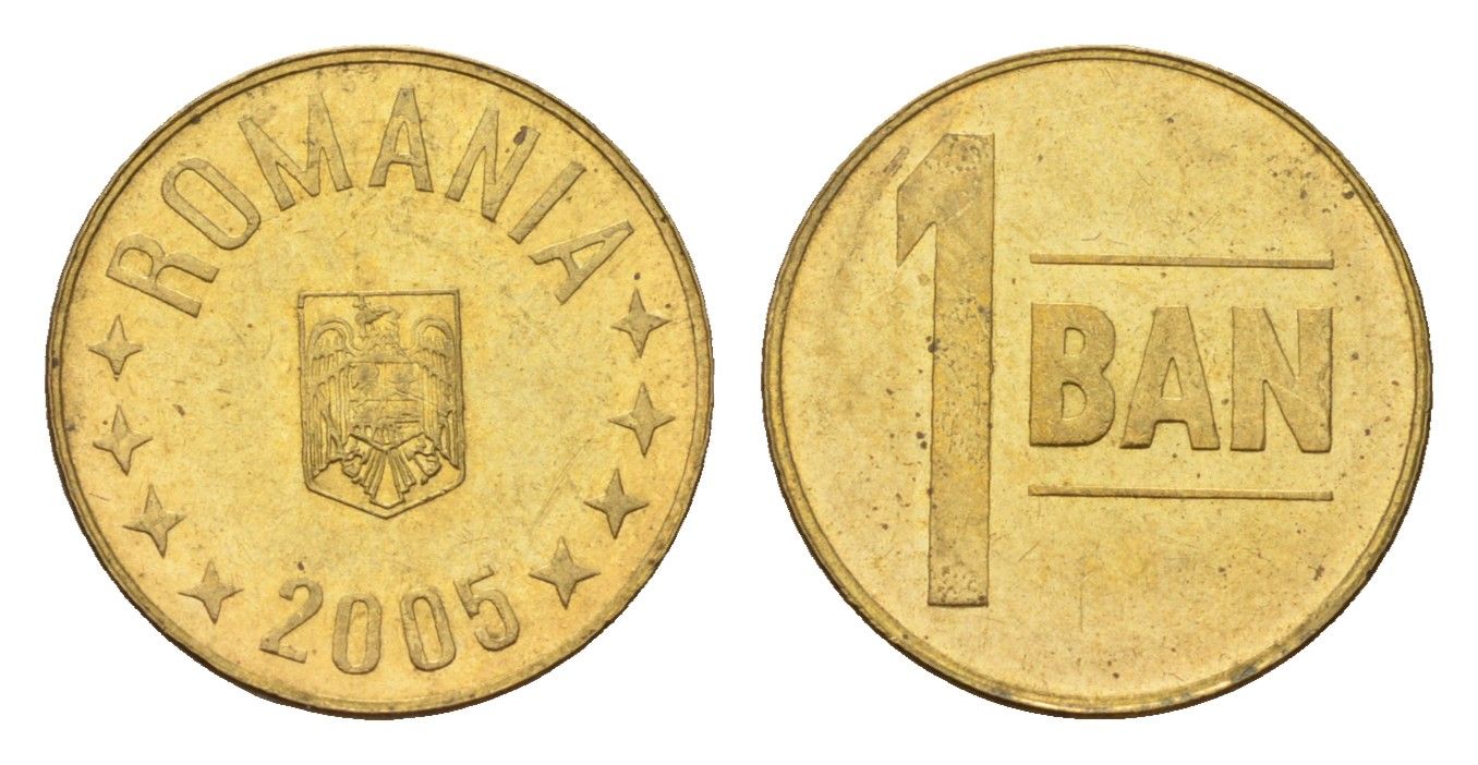 Румыния 1 бань (бани) 2005 KM 189 сталь плакированная латунью UNC 4702-122