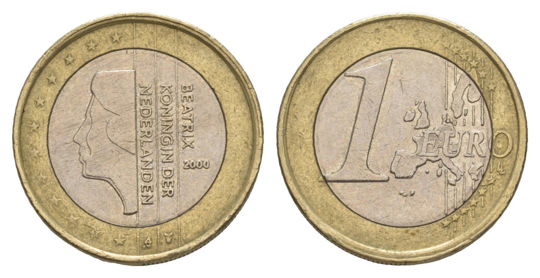 Нидерланды 1 евро 2000 KM 240 биметалл 4637-546