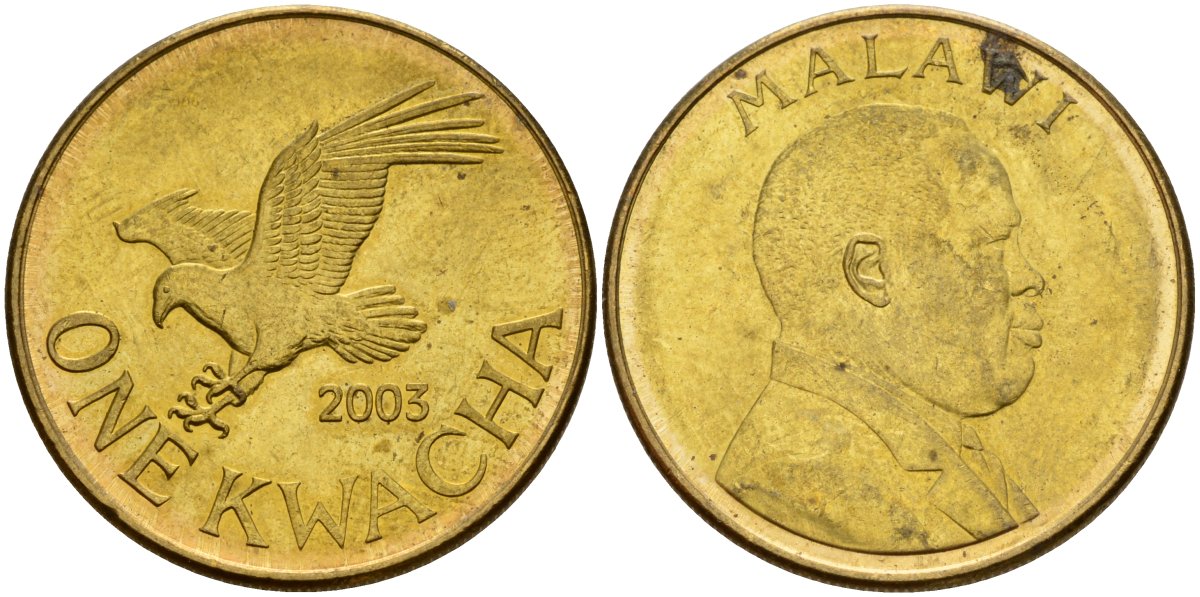 Малави 1 квача 2003 KM 28 сталь плакированная латунью 4140-624