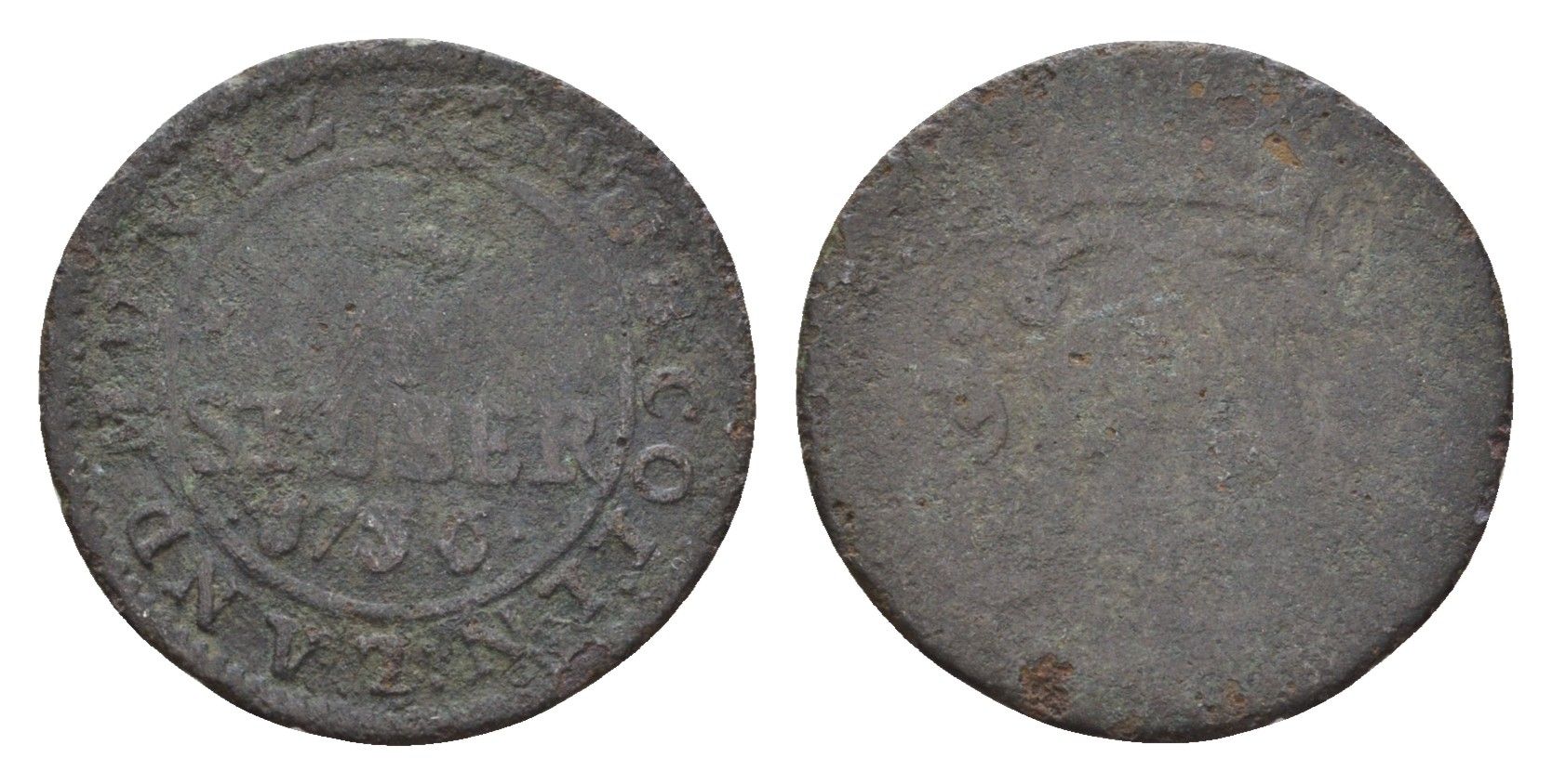 Кельн 1/4 штюбера 1756 KM 135 медь 4152-153