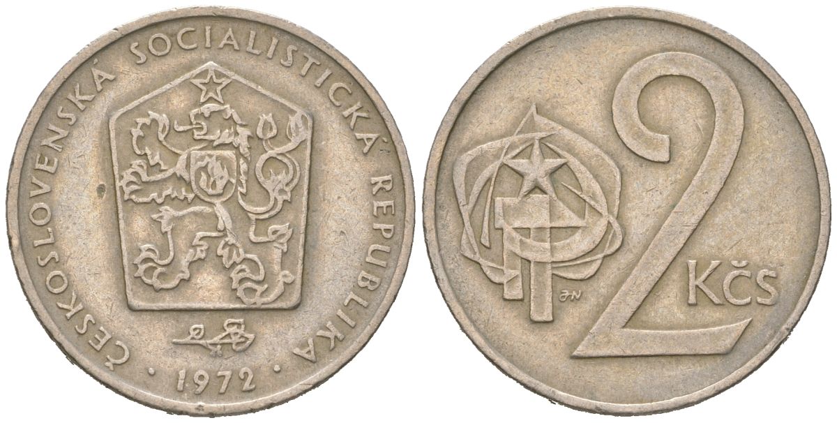 Чехословакия 2 кроны 1972 KM 75 медно-никель 4616-1136