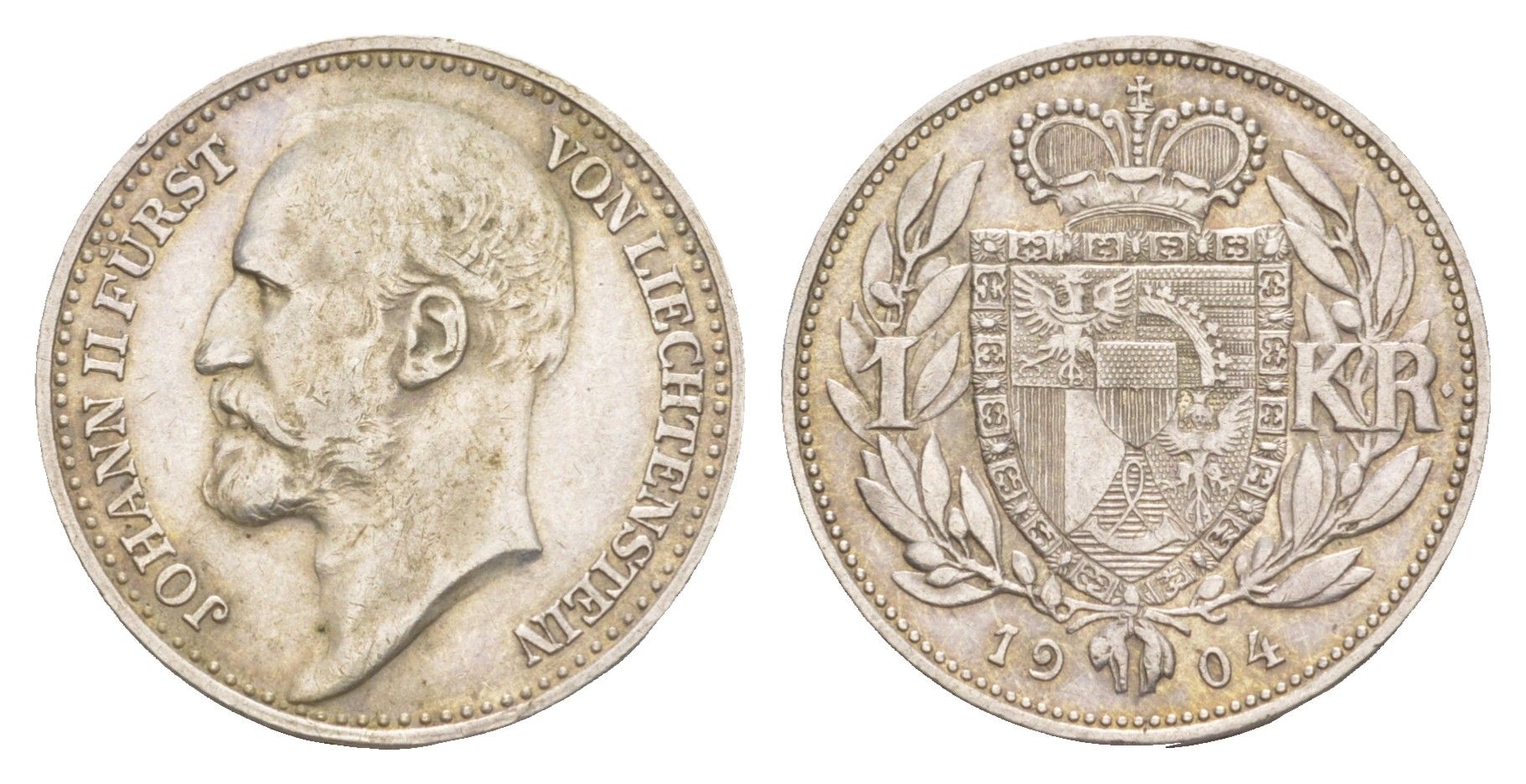 Лихтенштейн 1 крона 1904 Y 2 серебро 272-743
