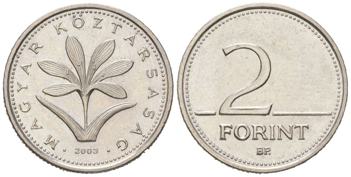 Венгрия 2 форинта 2003 BP KM 693 медно-никель UNC 4617-1039