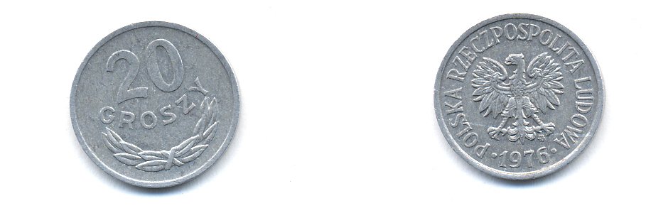 ПОЛЬША 20 ГРОШЕЙ 1976 KM A47 алюминий 4379-927