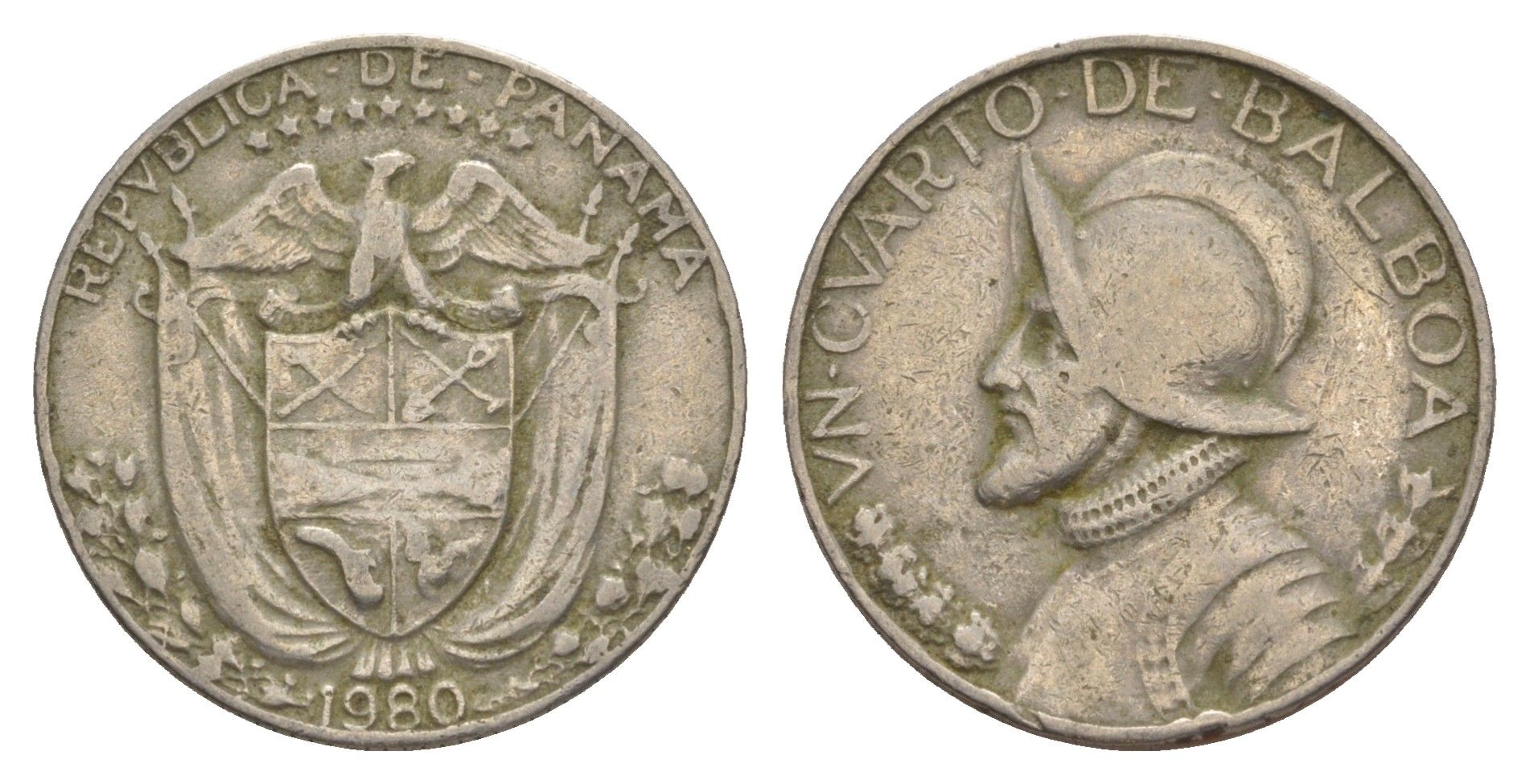 Панама 1/4 бальбоа 1980 KM 11.2a медь плакированная медно-никелем 4646-314