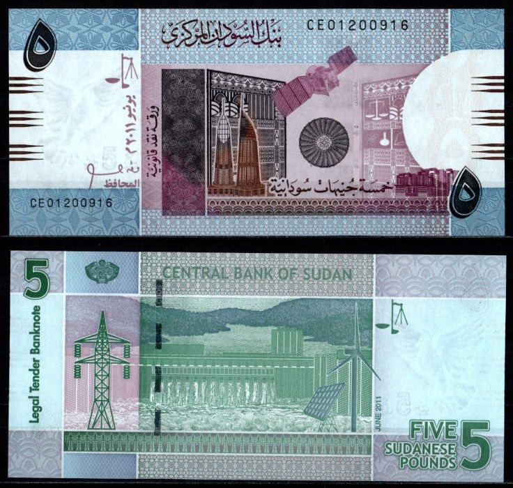 Судан 5 фунтов 2011 Pick 72 a бумага UNC (пресс) 7217-12-1-1