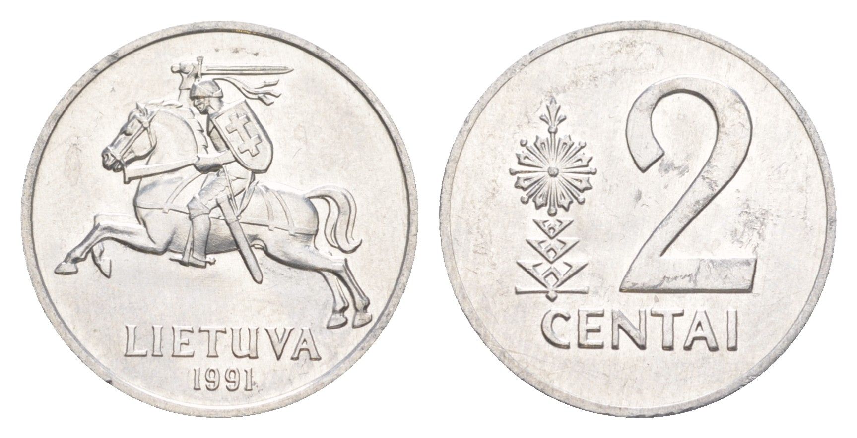 Литва 2 цента 1991 KM 86 алюминий UNC 3955-257