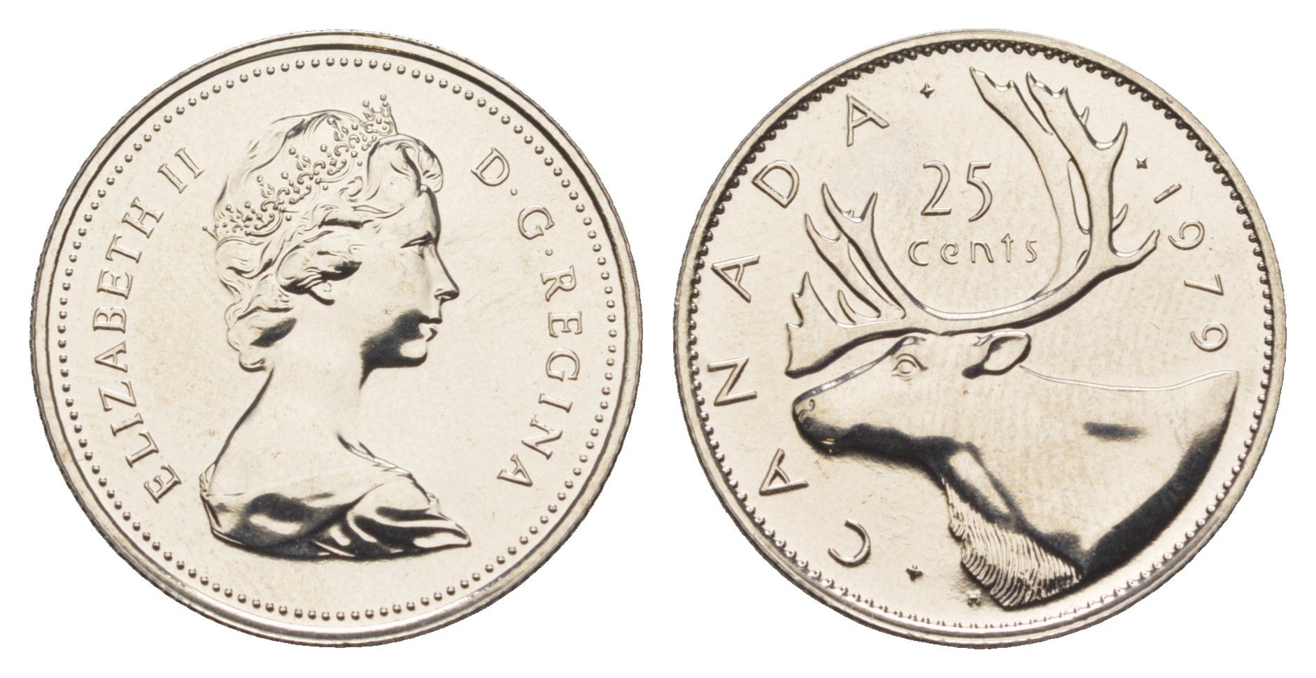 Канада 25 центов 1979 Елизавета II (1952-2022), олень KM 74 никель PROOF-LIKE (BU) 4631-934