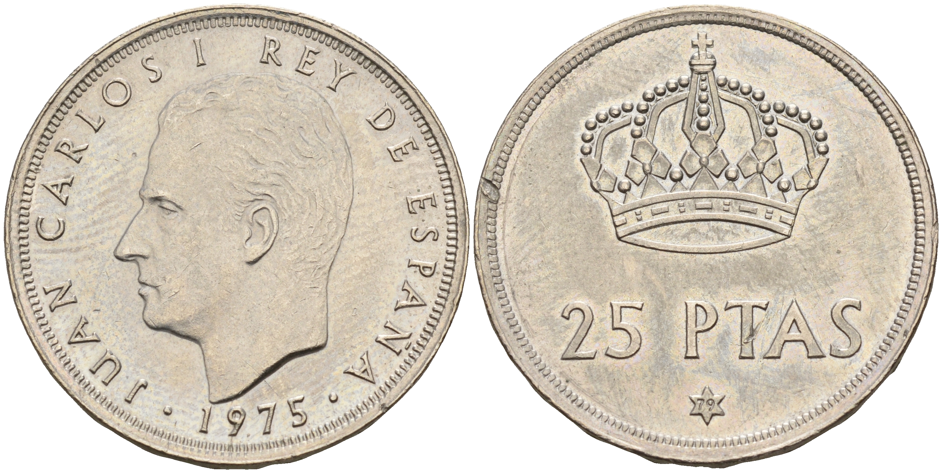Испания 25 песет 1975 (79) Хуан Карлос I (1975-2014) KM 808 медно-никель    4144-222