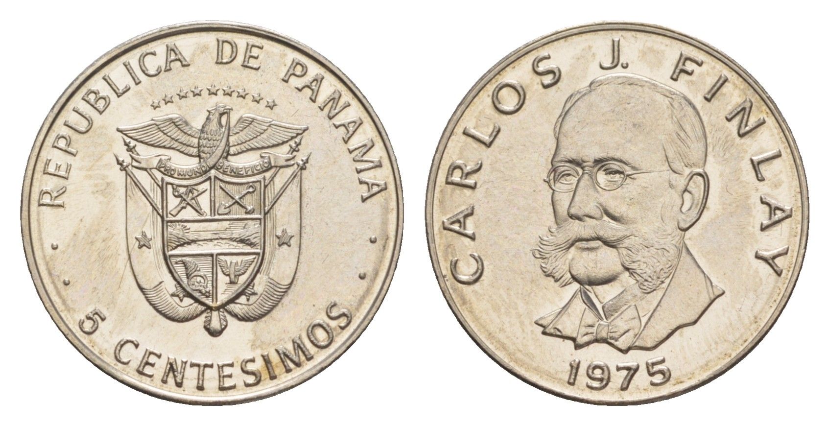 Панама 5 сентесимо 1975 KM 35 медь плакированная медно-никелем BU 4643-1251