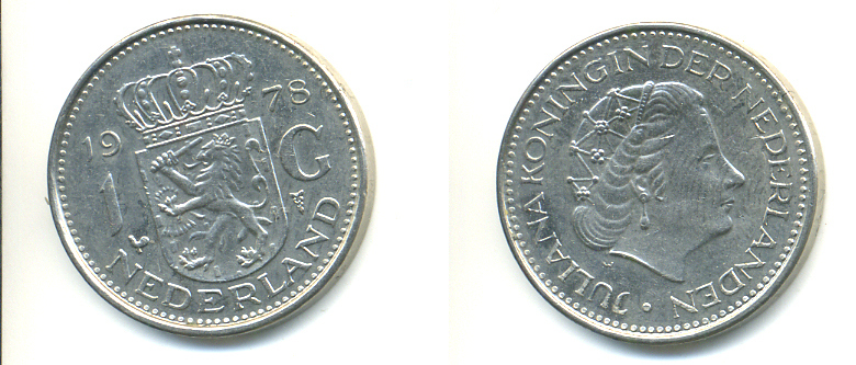 Нидерланды 1 гульден 1978 Юлиана (1948-1980) KM 184a никель 83-815