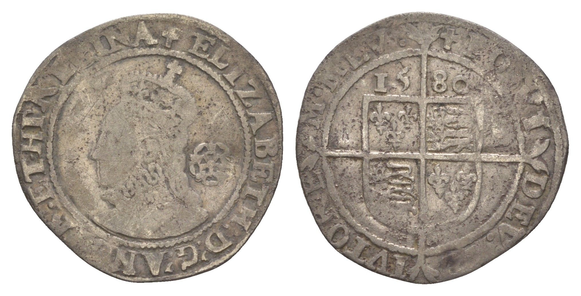 Англия 6 пенсов 1580 Елизавета I (1558-1603) North 1997, Spink 2572 серебро 4127-421