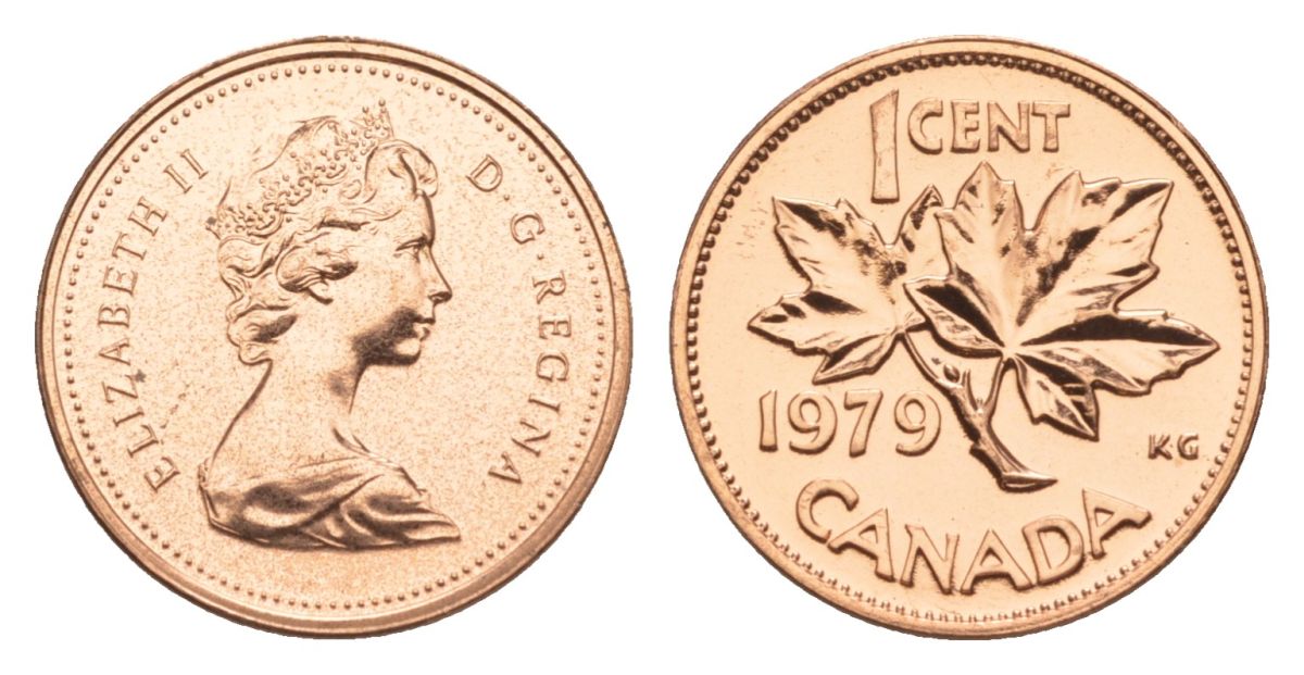 Канада 1 цент 1979 Елизавета II (1952-2022), кленовый лист KM 59.2 бронза PROOF-LIKE (BU) 4630-934