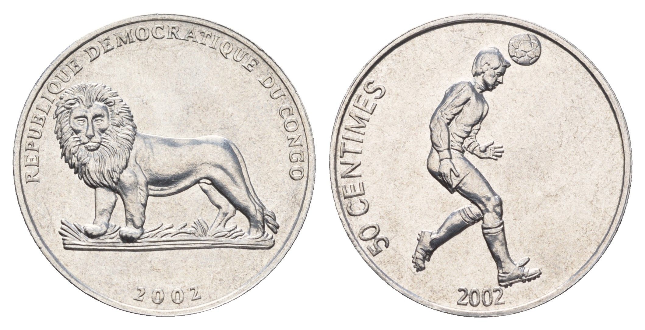 ДР Конго 50 сантимов 2002 Алюминий KM 75 алюминий UNC 4678-123