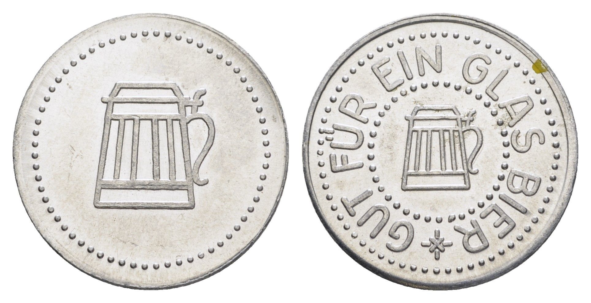 Германия жетон в 1 "стакан пива" ND диаметр 24 мм, вес 1,1 гр алюминий UNC 4548-121