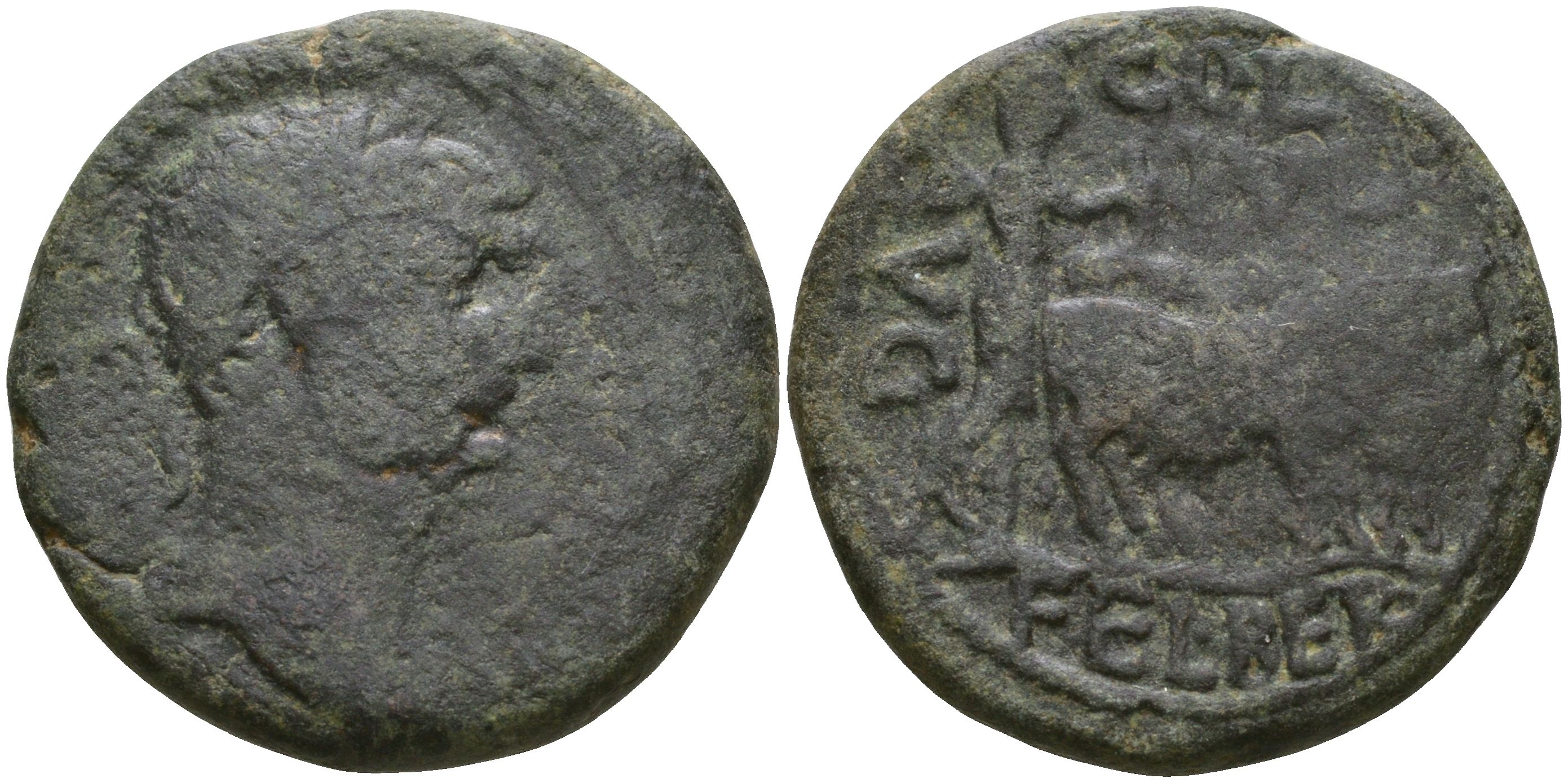 Римская Империя, Провинция Сирия, Финикия, Берит AE 98 - 117 Траян, бюст императора / COL IVL AVG FEL BER, ритуальная пахота при основании колонии ( Rare ) SNG Copenhagen 96 бронза 1100-7-16
