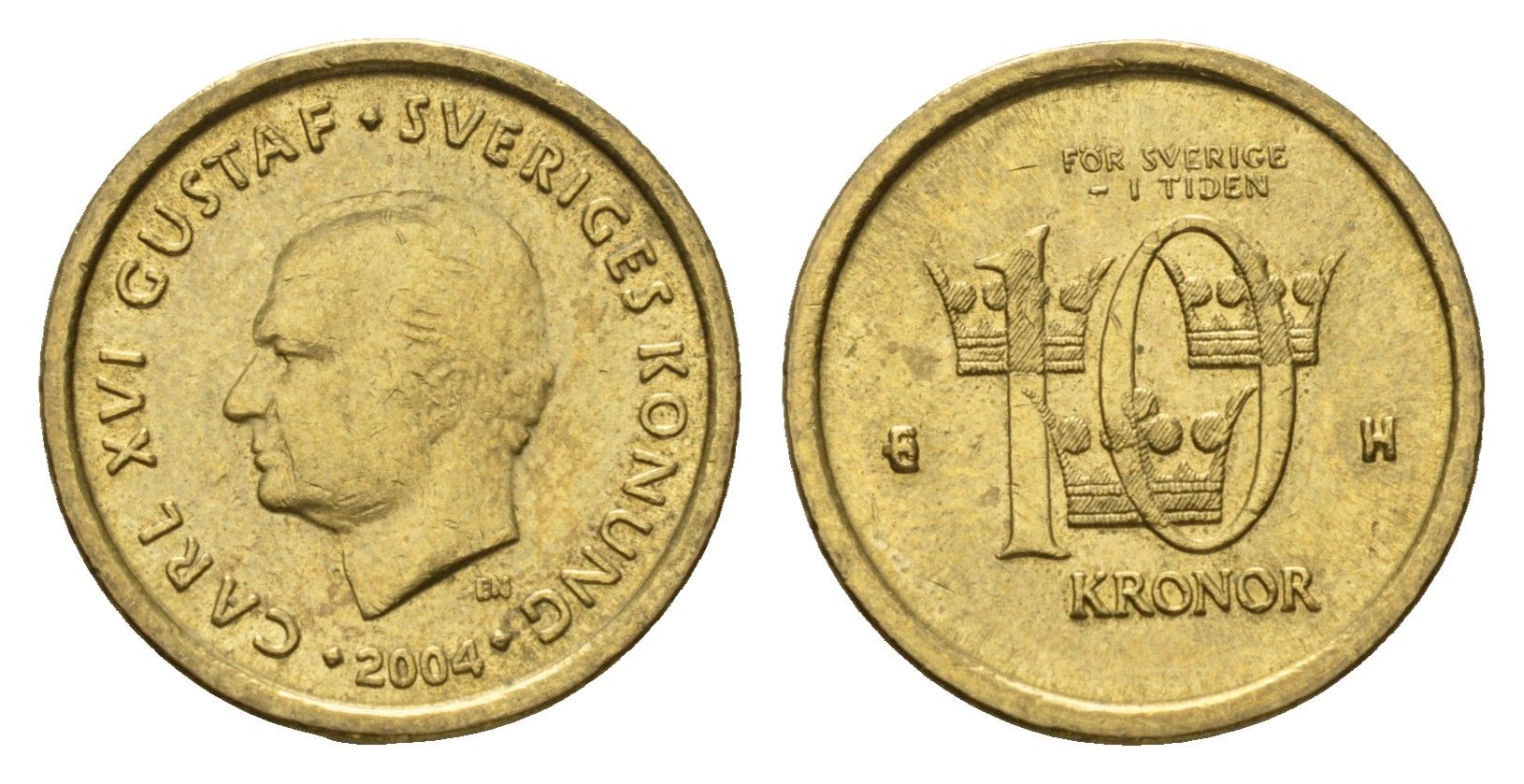 Швеция 10 крон 2004 Карл XVI Густав (1973-) KM 895 нордик 4656-247