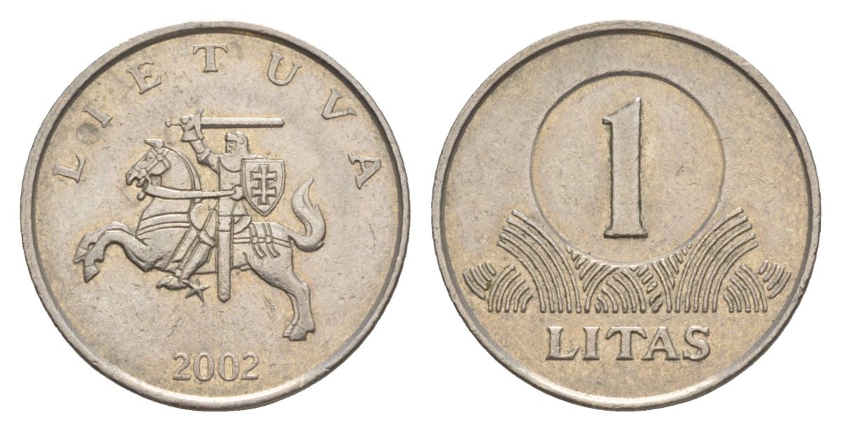 Литва 1 лит 2002 KM 111 медно-никель 4633-855