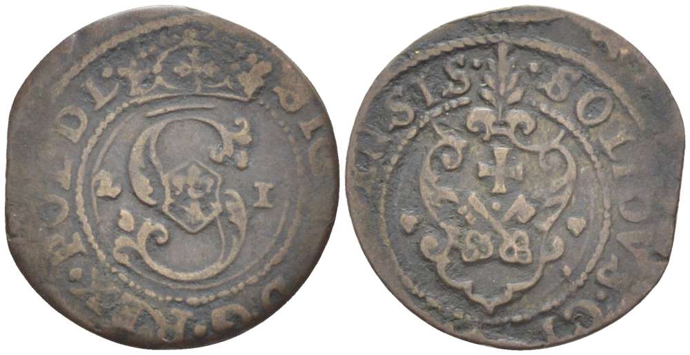 Рига 1 шиллинг (шеляг) 1621 Сигизмунд III (1587-1632), вес 0,75 гр. KM 5 серебро 1517-223