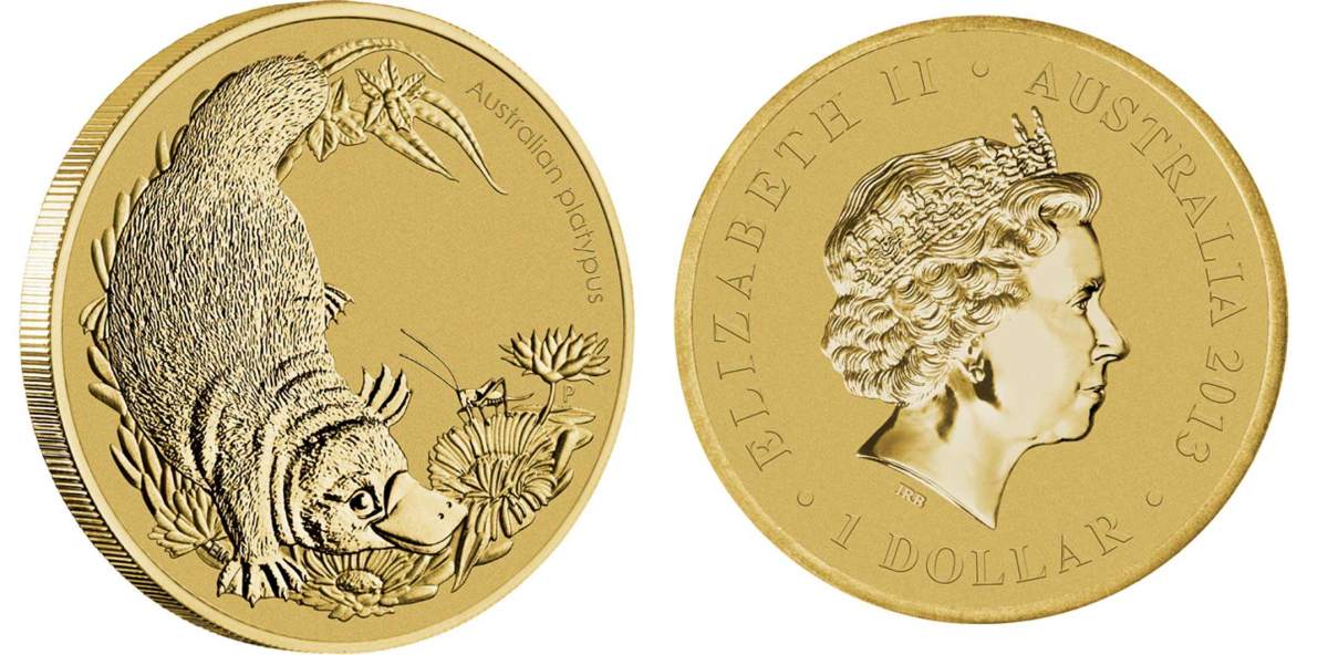 Австралия 1 доллар 2013 серия детёныши диких животных, австралийский утконос KM 2071 алюминиевая бронза UNC M40-13