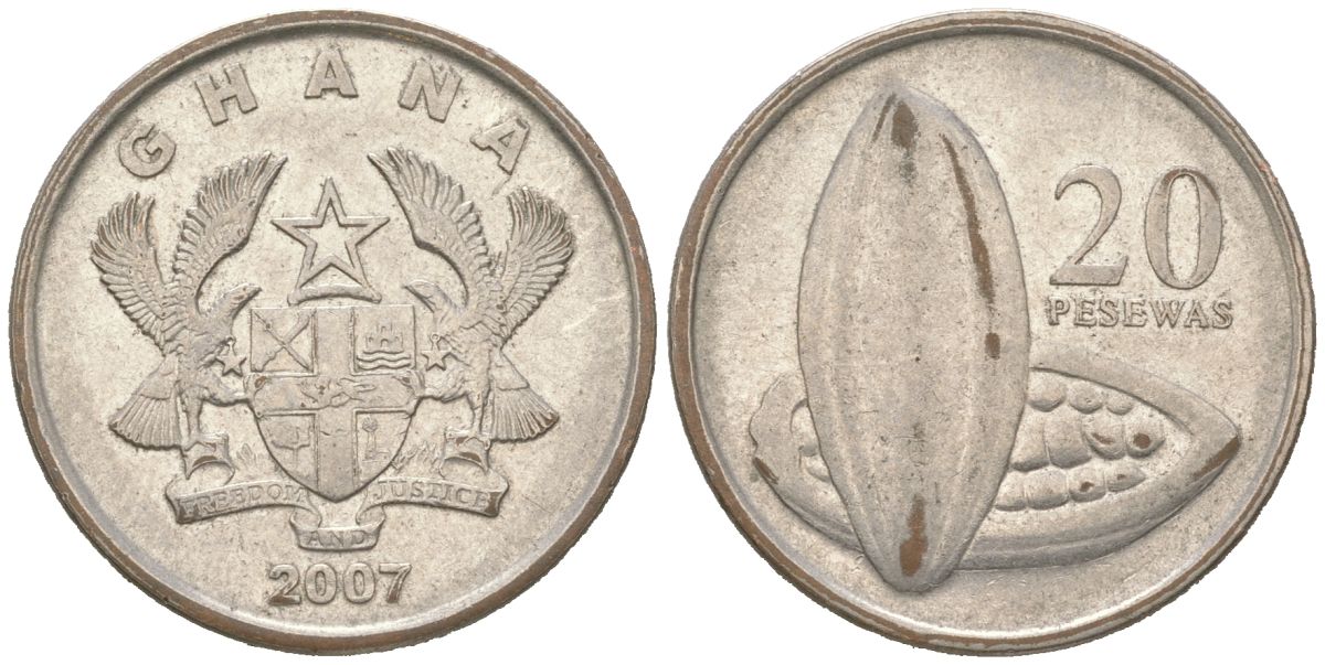 Гана 20 песев 2007 KM 40 сталь плакированная никелем 4364-3755