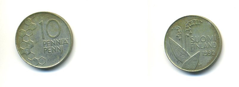 ФИНЛЯНДИЯ 10 ПЕННИ 1992 ЛАНДЫШ KM 65 медно-никель 56-817