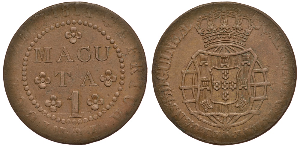 Португальская Ангола 1 макута 1814 KM 46 медь 5010-242