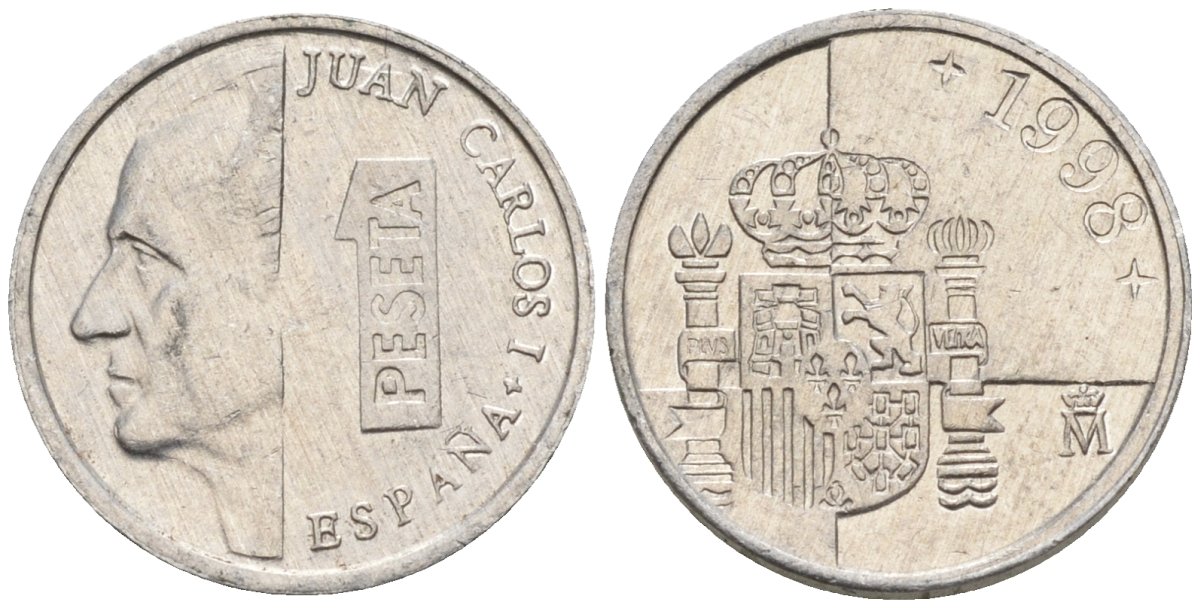 Испания 1 песета 1996 Хуан Карлос I (1975 - 2014) KM 832 алюминий 4154-528