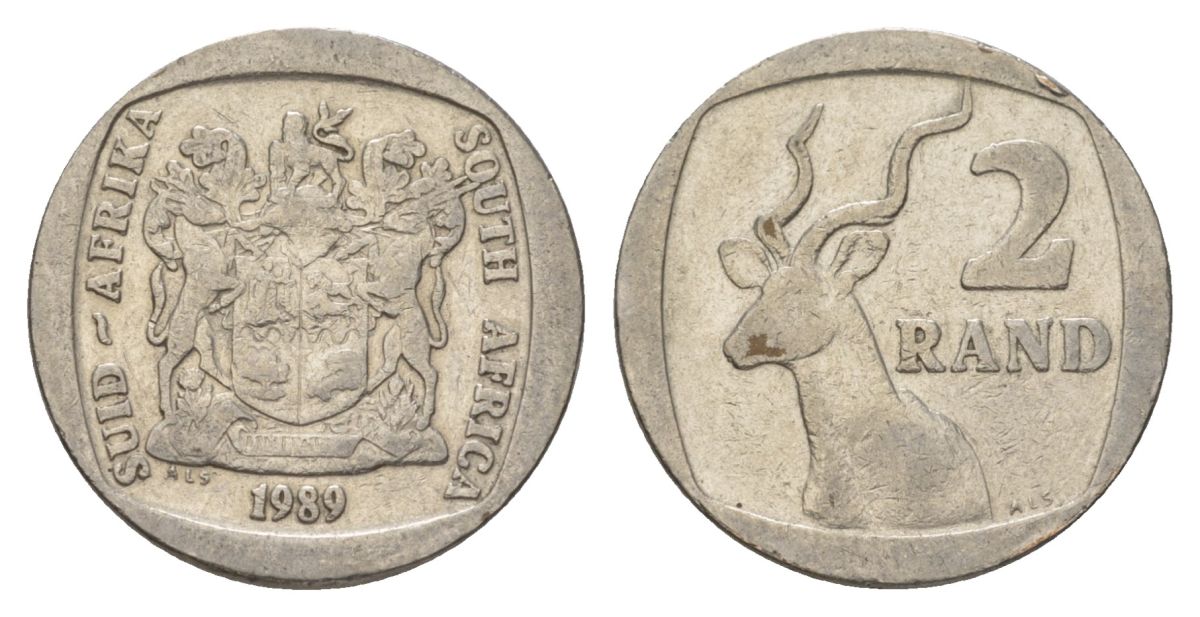 ЮАР 2 ранда 1989 KM 139 медь плакированная никелем 4626-956
