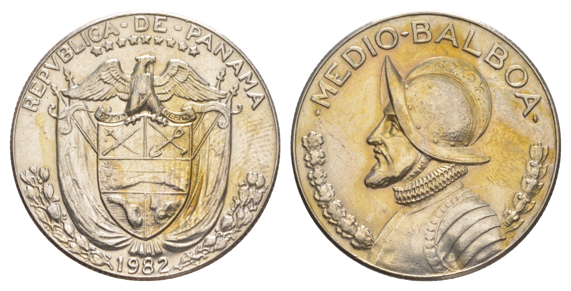 Панама 1/2 бальбоа (50 сентесимо) 1982 KM 12b медь плакированная медно-никелем 4645-114