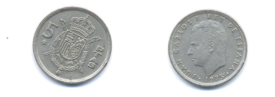 ИСПАНИЯ 5 ПЕСЕТ 1979 KM 807 медно-никель 54-1737