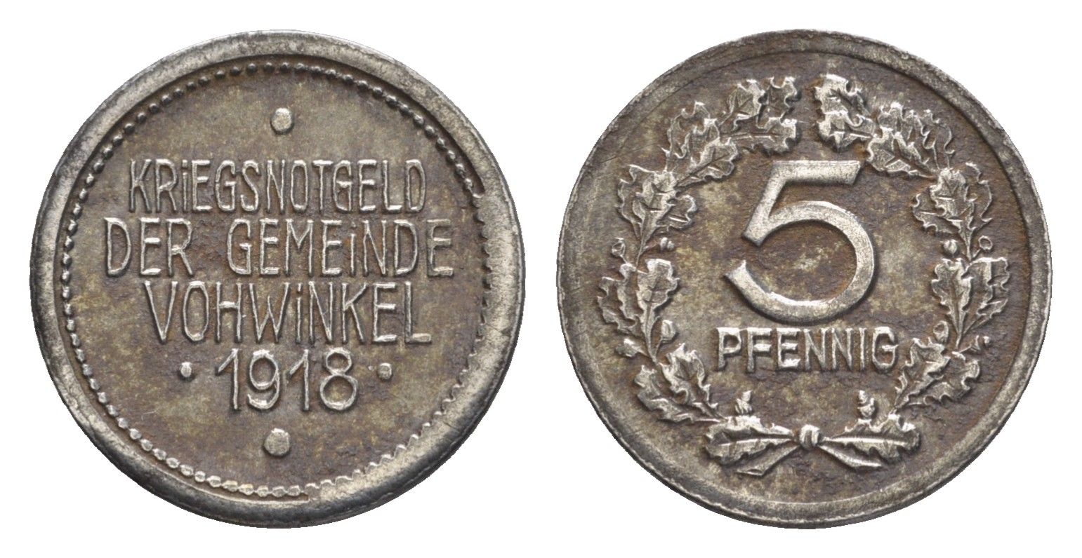 Фовинкель 5 пфеннигов 1918 Funck 564.4, Men18 32415.4 железо 4516-935
