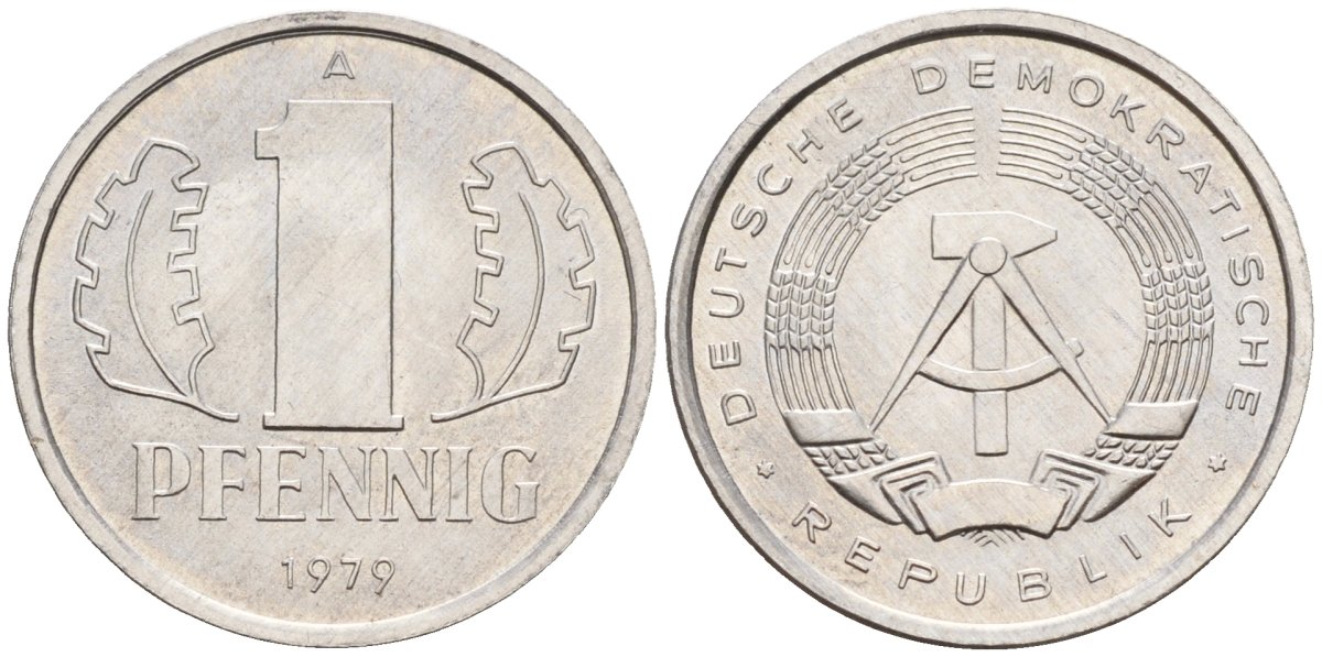 ГДР 1 пфеннииг 1979 A KM 8.2 алюминий 4596-551