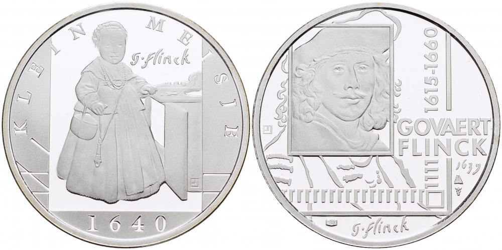 НИДЕРЛАНДЫ МЕДАЛЬ ГОВЕРТ ФЛИНК(1615-1660), ПОРТРЕТ МАЛЕНЬКОЙ ДЕВОЧКИ 1640 ГОД, ДИАМЕТР 30 мм., ВЕС 9,42 гр. медно-никель 1087-2-43