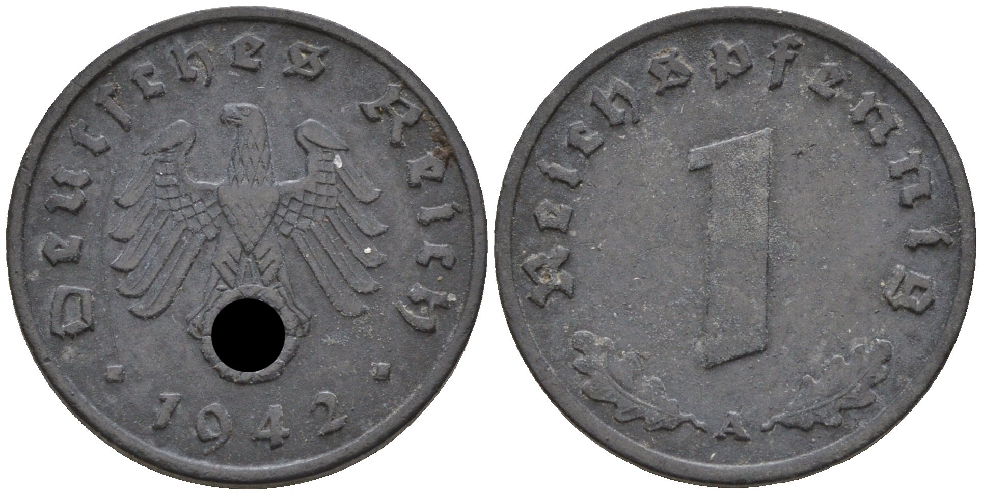 Германия 1 рейхспфенниг 1942 A KM 97 J. 369 цинк    4152-1162