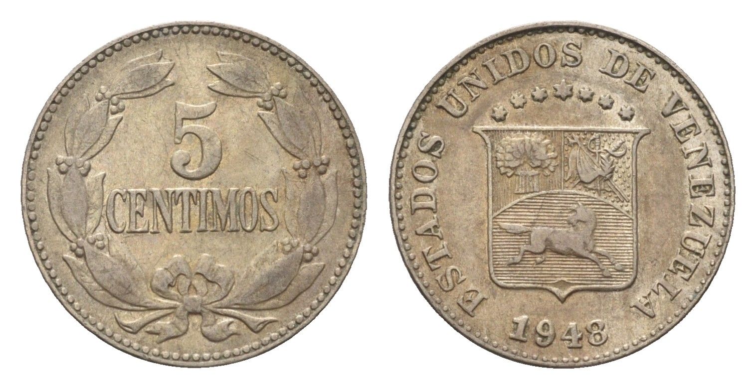 Венесуэла 5 сентимо 1948 Y 29a медно-никель 4668-1017