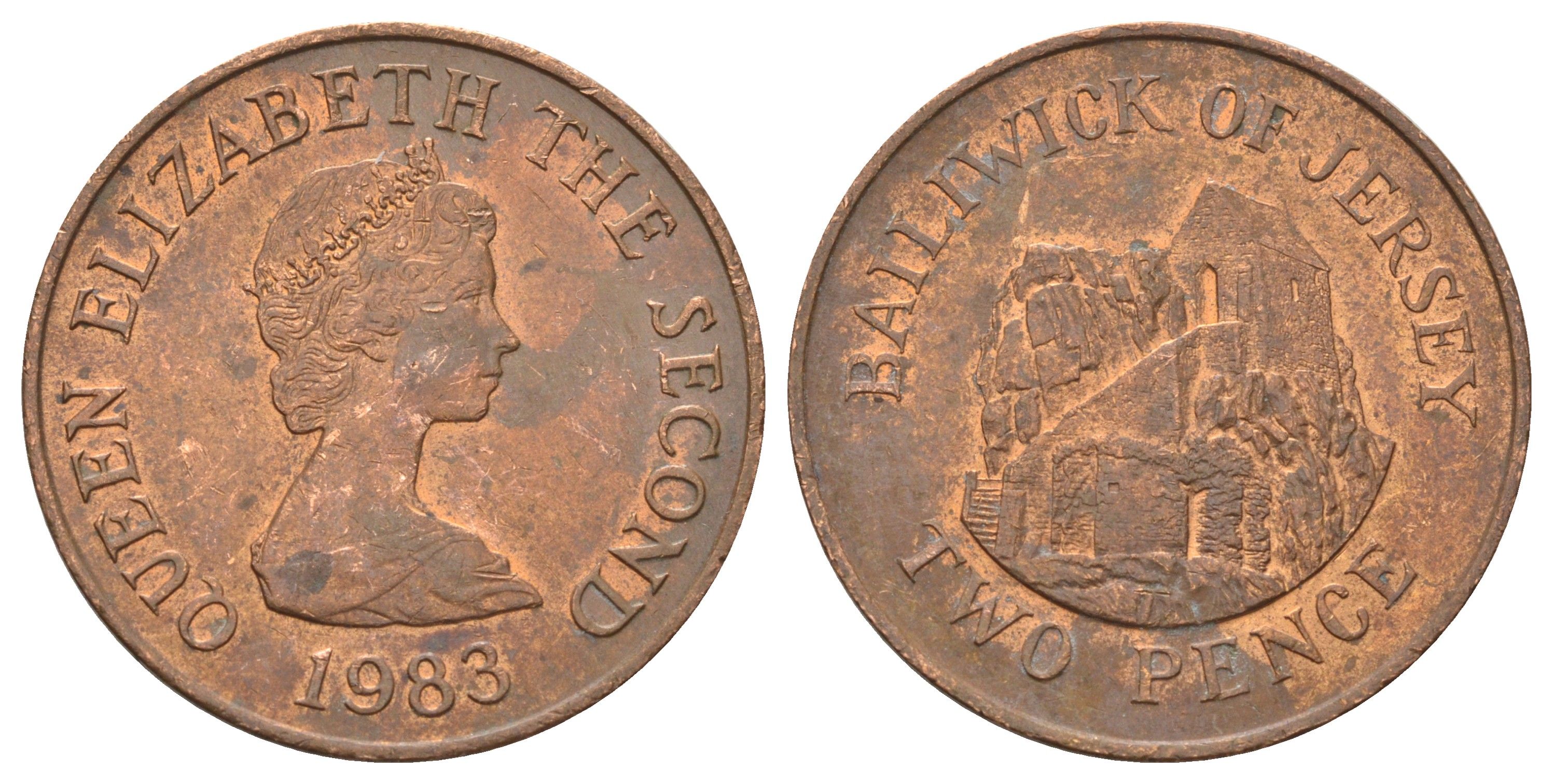 Джерси 2 пенса 1983 Елизавета II (1952-2022), Сент-Хелиер KM 55 бронза 4666-725